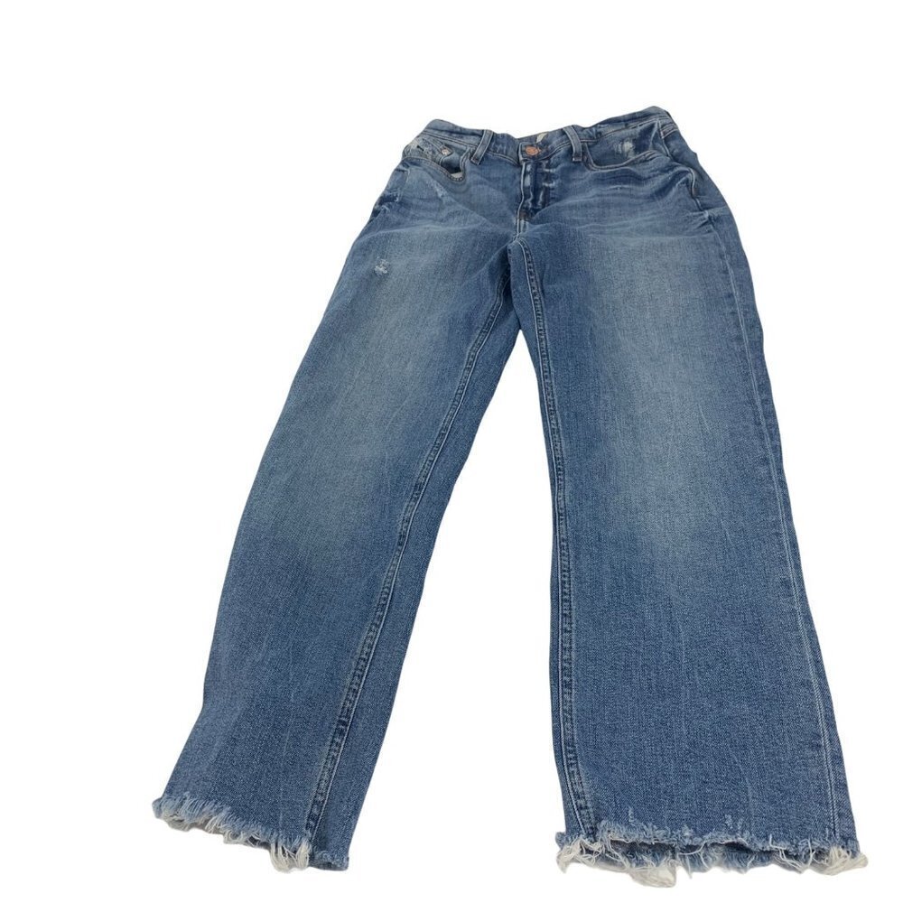* River Island Bella Straight Leg Jeans UK 10 Frayed Hem Medium Wash - Picture 15 of 16